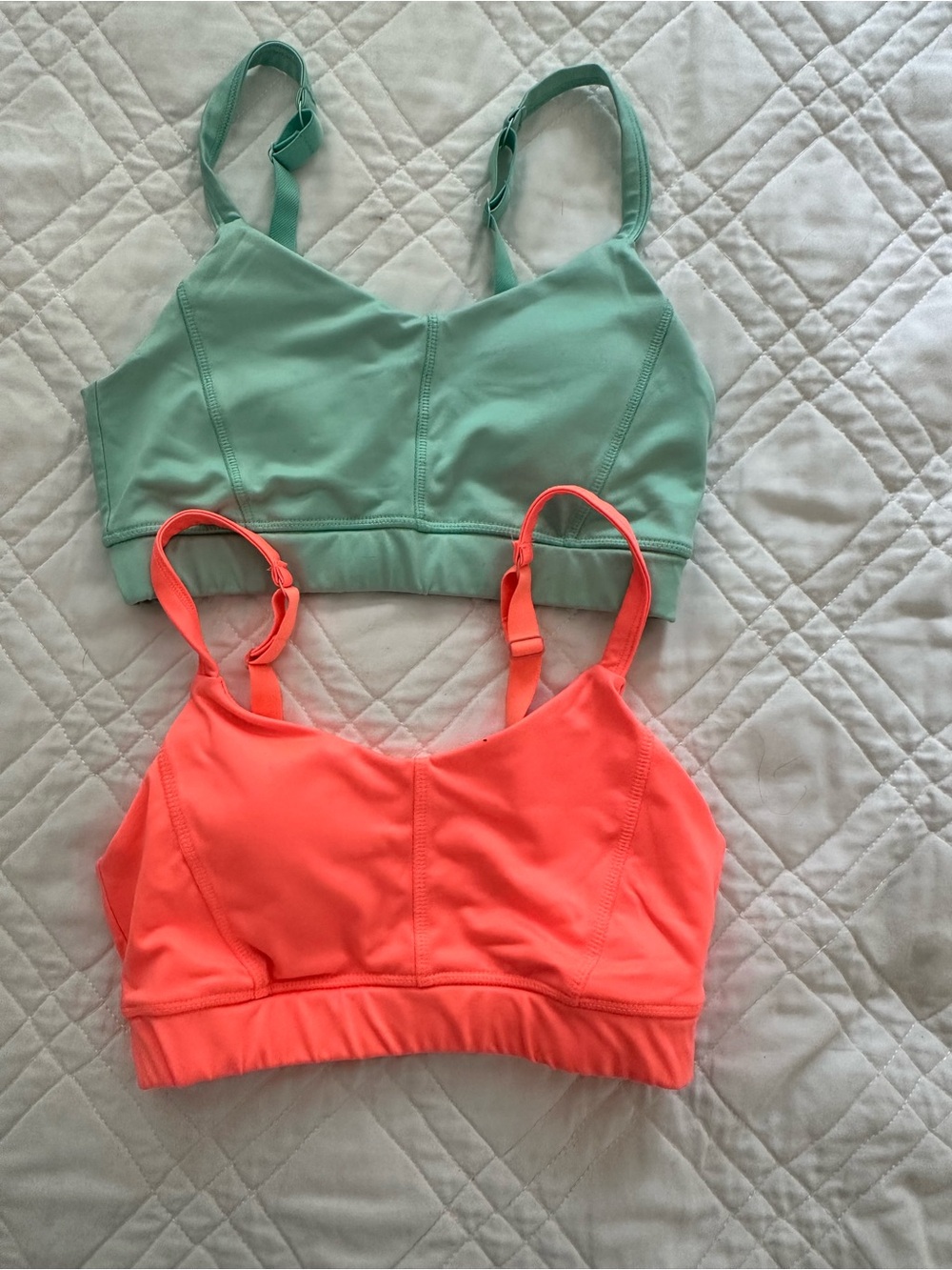 Athletic Works Mint Green & Coral Sports Bras
